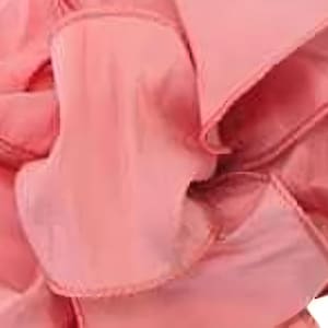 10 Yards Coral Dupioni Faux Silk Ribbon, Wired - 2.5&quot; Wide