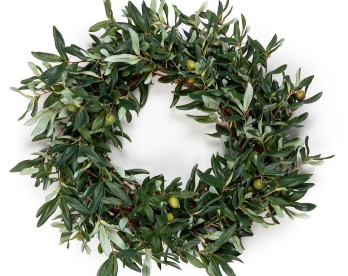 Olive Branch Wreath for Front Door, Greenery Wreath, Year Round Wreath - 24"