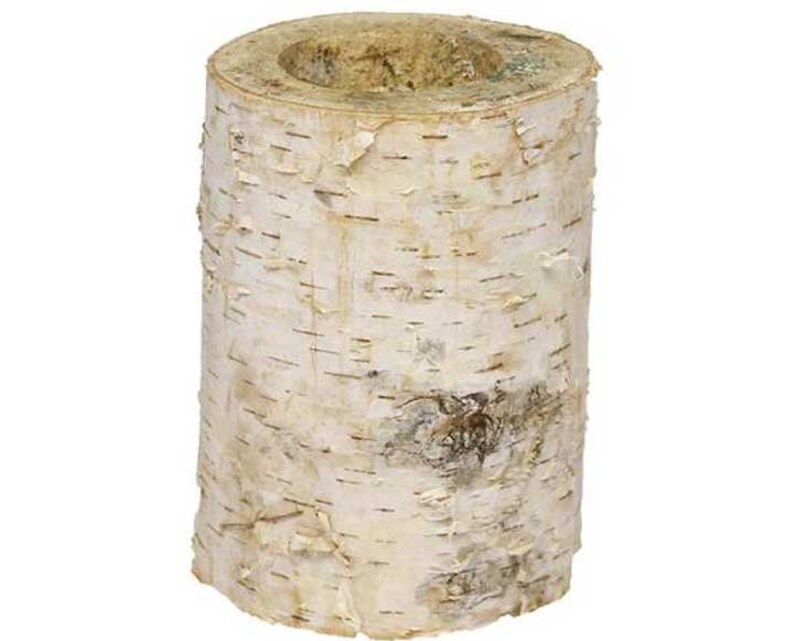 Birch Log Wood Candle Holderbirch Bark Votive or Tea Light Etsy