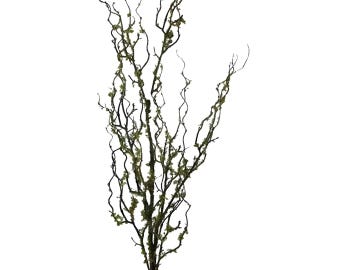 45&quot; Faux Mossy Branch, Moss Stem, Vase Filler, Moss Decor, Long Branches, Cottage Core Decor, Natural Decor, Woodland Decor, Floral Supply