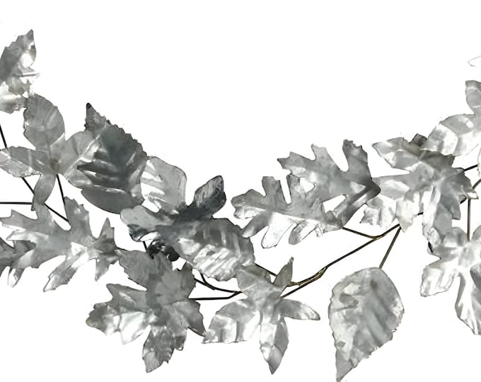 3.3 FT Rustic Fall Mixed Leaf Metal Garland Antique Galvanized, Fall Home Decor, Mantel Garland, Stairs Garland, Wreath Making Supply