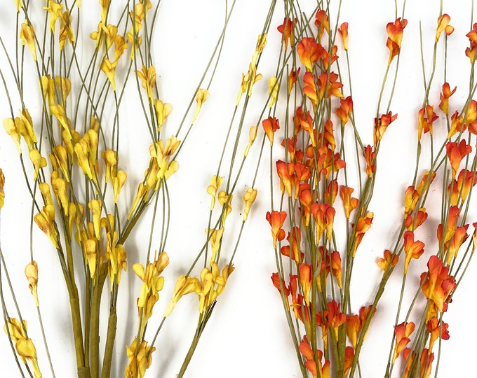 21" Fall Floral Spray/Stem/Bush-Artificial Paper Flowers-Vase Filler-Fall Decor-Fall Floral and Wreath Supply-CHOOSE COLOR