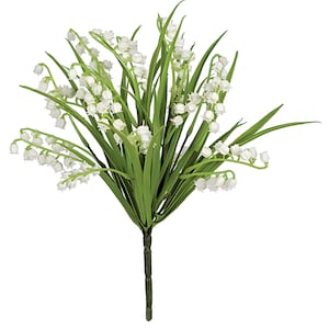 12 &quot;Faux-Maiglöckchen Strauch auf Stiel, künstliche Blumen, Vase oder Pflanzerfüller, Blumenversorgung