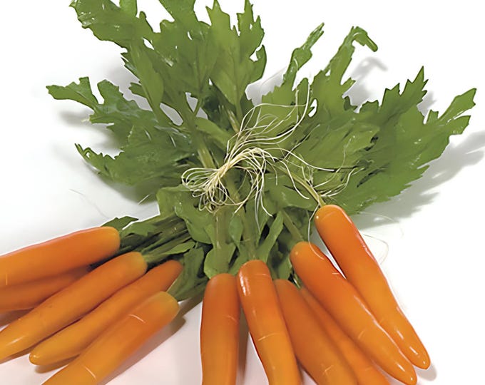 Bunch of of 6 Faux Carrots with Green Tops, Easter Carrots, Easter Decor, Realistic Carrots