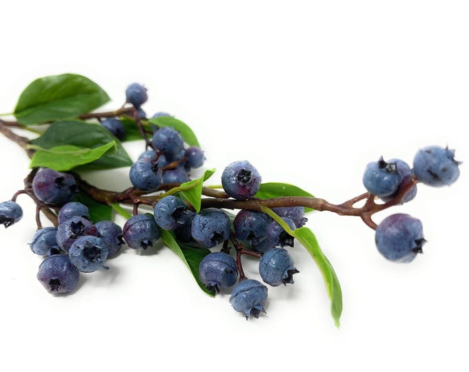 23" Faux Blueberry Stems