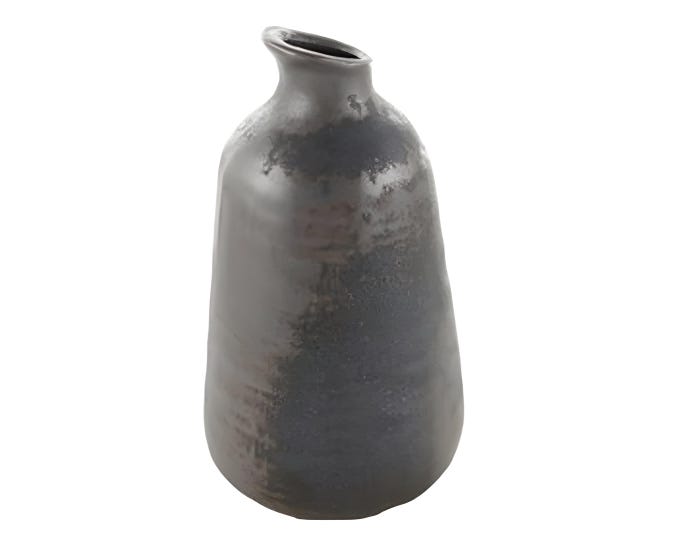 9.5"H x 4" Rustic Porcelain Floral/Flower Vase w/ Distressed Finish in Dark Metallic Bronze-Indoor/Outdoor-Farmhouse Decor-Floral Supply
