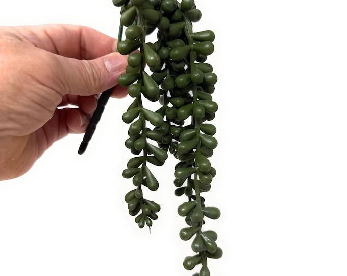 28" Artificial String of Pearls Plant, Hanging Succulent on Stem, Trailing Succulent - Choose Size