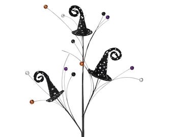 Whimsical Halloween Witch Hat Spray, Planter Vase Filler or Wreath Attachment (28.5")