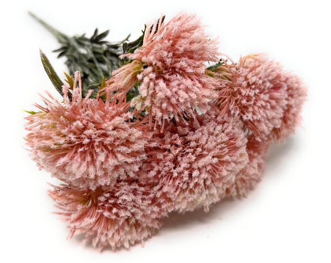 14" Thistle Spray in Blush Pink, Artificial Wildflower, Wedding Flowers, Vase Filler, Floral Supply