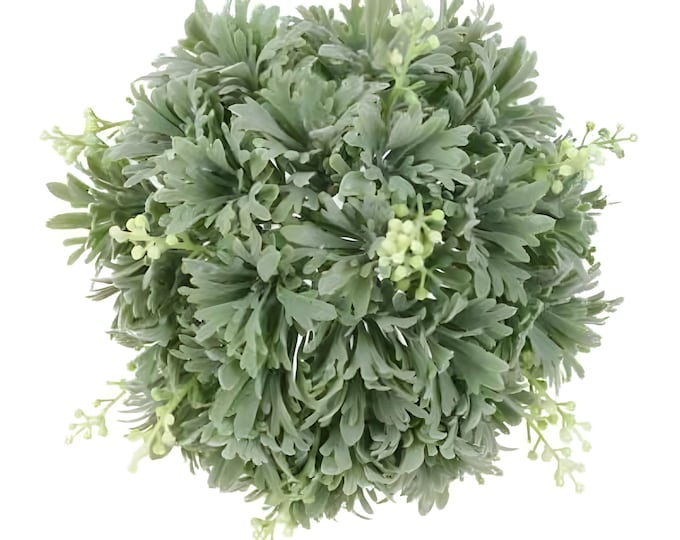 7.5" Spring Half Sphere, Floral Half Sphere Table Centerpiece, Dusty Miller Half Sphere Floral Accent