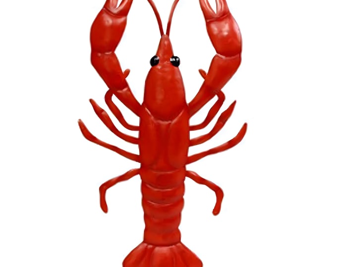 14" Large Metal Crawfish Crawdad Lobster, Crawfish Boil Decoration, Seafood Boil Party Decor, Wreath Accent Sign