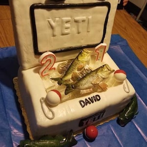 Faux Largemouth Bass Fish, Lake Theme Wreath Party Decor Cake Topper image 8