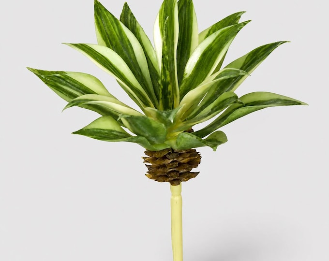 6" Variegated Agave Pick, Artificial Succulent