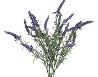 15" Faux Lavender, Artificial Flowers, Lavender Bush for DIY Floral Arrangements, Vase Filler, Floral Supply