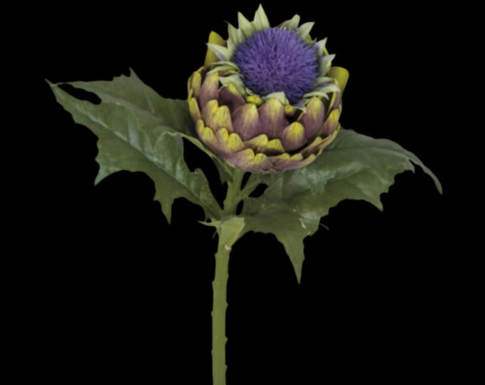 Faux Artichoke Flower Stem, Artificial Kitchen Decor - 26"
