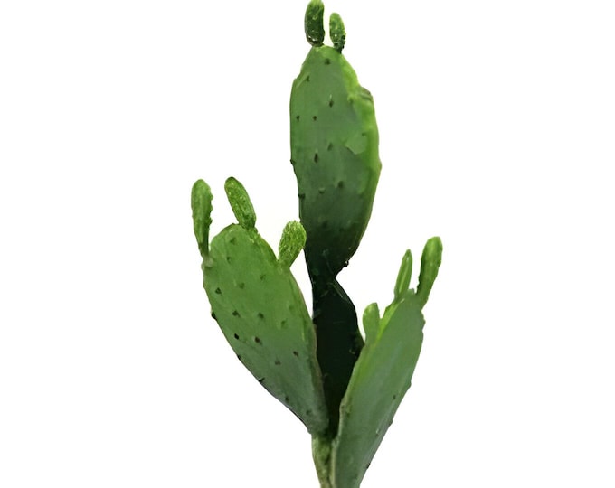 11" Artificial Cactus Stem/Pick/Plant-Fake/Faux Cactus-Pad Cactus w/Buds-Cactus Decor-Faux/Faux Succulent-Succulent Pick-Floral Supply