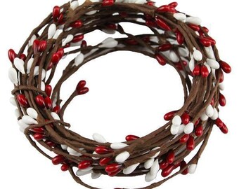 21.5 Feet Christmas Garland-Single Strand Pip Berry Garland for Trees, Wreaths, Tiered Tray Christmas Decor-Holiday Garland-Floral Supply