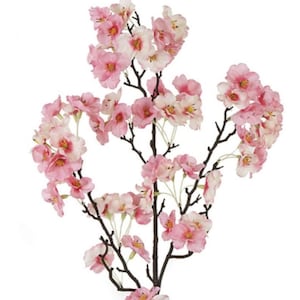 Rama/ramo de flor de cerezo artificial de 89 cm - Flor de cerezo de seda - Relleno para jarrones - Suministros para coronas - Suministros florales