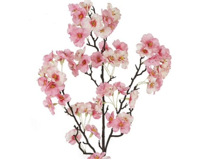 35" Artificial Faux Cherry Blossom Branch/Spray on Stem-Silk Cherry Blossom-Vase Filler-Wreath Supply-Floral Supply