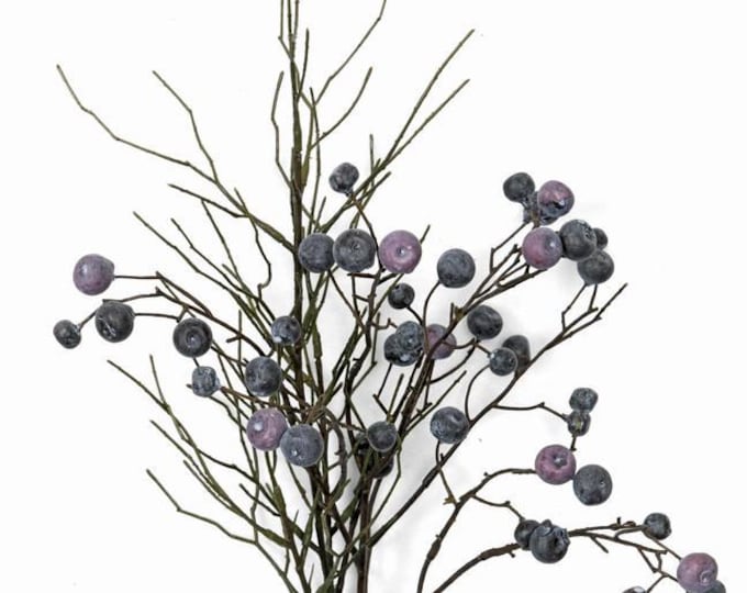 Faux Blueberry Branch Twig Spray - 28"