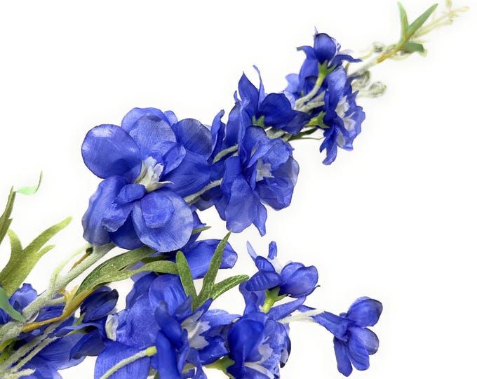 Faux Blue Delphinium Stem, Artificial Delphinium Flower for Wedding Decor, Centerpieces, Floral Arrangements & Home Decor