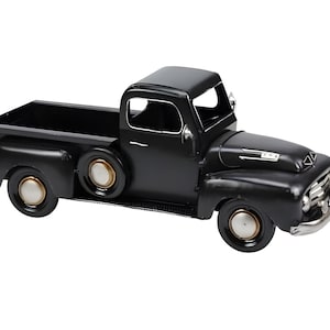 16&quot; Metal Vintage Farmhouse Truck Planter-Matte Black Farm Truck-Halloween Decor-Fall Decor-Old Fashioned Pickup-Floral Supply
