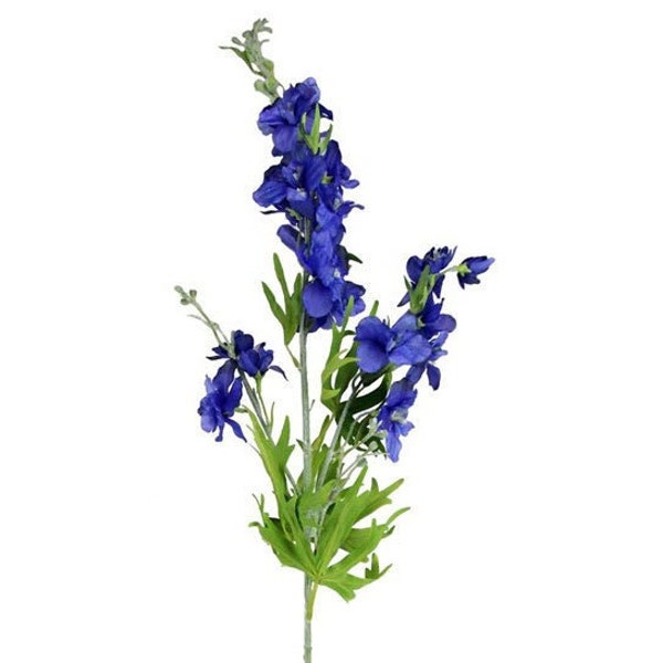 40" Artificial Faux Delphinium Flower Spray on Stem-Silk Flower-Dark Blue-Summer Flower-Vase Filler-Wreath Supply-Floral Supply