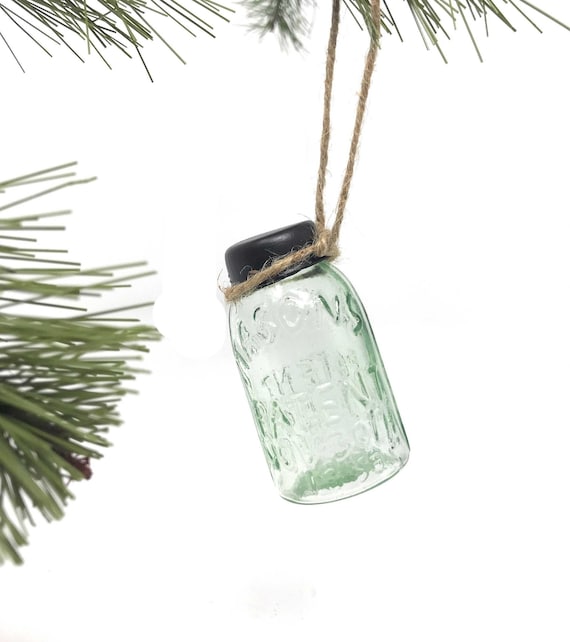 Farmhouse Miniature Mason Jar Christmas Ornament