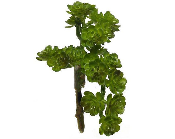 6" Faux Cascading Succulent Stem – Hanging Artificial Succulent Pick for Wreaths, Planters, Floral Arrangements