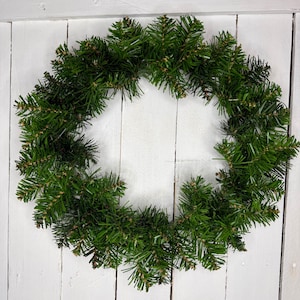 Pine Wreath Form on Wire Frame Artificial Faux Undecorated DIY Ready to Decorate