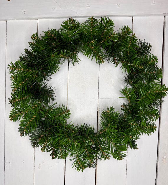 Pine Wreath Form on Wire Frame Artificial Faux Undecorated DIY Ready to Decorate