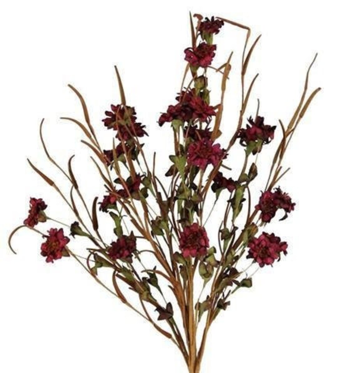 25 Artificial Paper Flowers and Eva Grass Floral Spray/stem/bush in