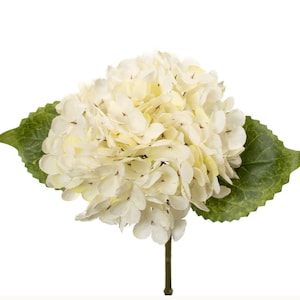 Tige de fleur d'hortensia artificielle en fausse soie de 13 po./crochetage/spray en crème - Remplissage de vase - Couronne - Fourniture florale