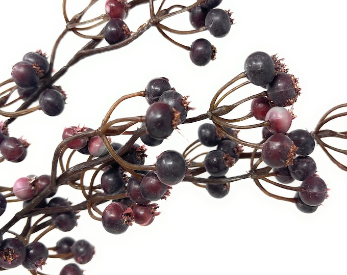23" Huckleberry Branch Stems, Burgundy Stems, Christmas Stems, Winter Berry Spray, Vase Filler