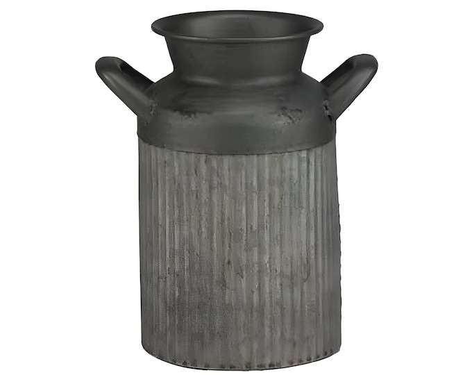 9" or 10" Rustic Galvanized Milk Jug Milk Can Floral Vase-Farmhouse Decor-Rustic Flower Vase-Rustic Decor-Floral Supply