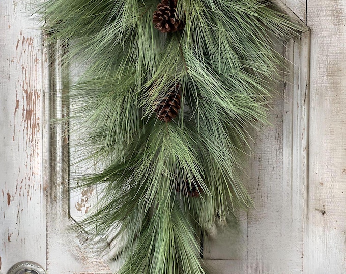 40" Long Needle Pine Christmas Swag with Pinecones