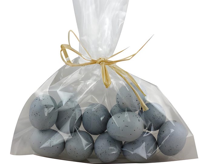 Faux Speckled Blue Easter Eggs, Decorative Easter Eggs for Spring Easter DIY - 1.25" Bag of 12