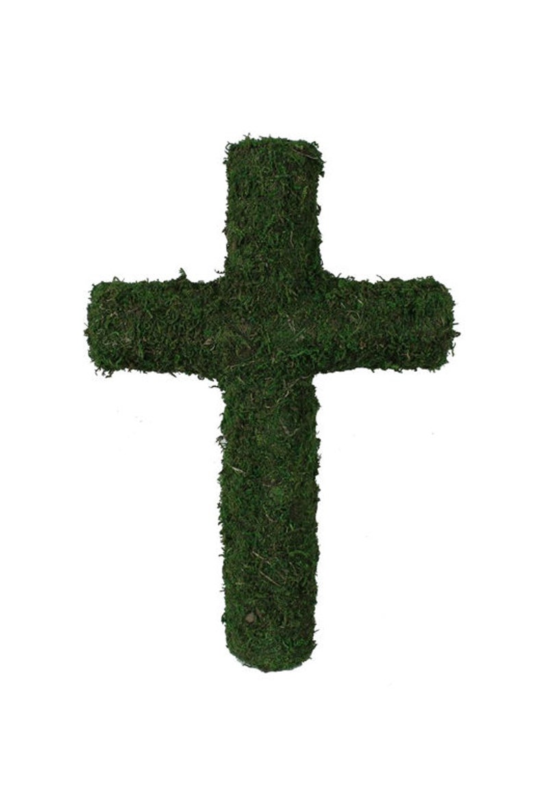 16 or 20 Moss Cross-Easter Cross Wreath Base for Front Door or Wall Decor-Religious Cross Decor-Wall Hanging-Wreath Supply-Floral Supply image 2