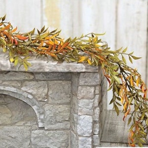 6 FT Fall Shade Smilax Garland, Mantel Garland, Fireplace Garland, Stair Garland, Autumn Garland, Fall Decor