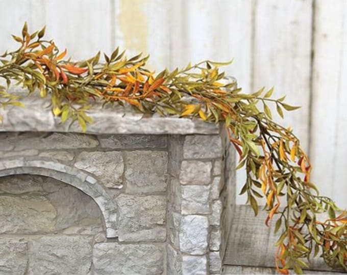 6 FT Fall Shade Smilax Garland, Mantel Garland, Fireplace Garland, Stair Garland, Autumn Garland, Fall Decor