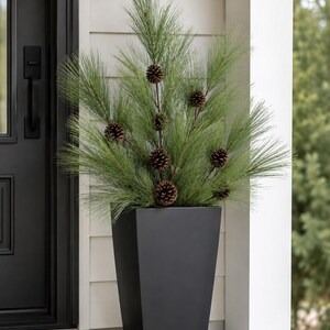 30" Christmas Stems, Faux Long Needle Pine Branches image 3