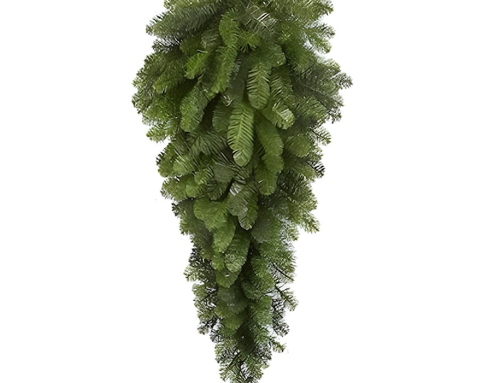 30" Pine Teardrop Swag Wreath Base Work Form, Undecorated for DIY Wreath Making Christmas Holiday Home Decor, Floral Wreath Making Supplies