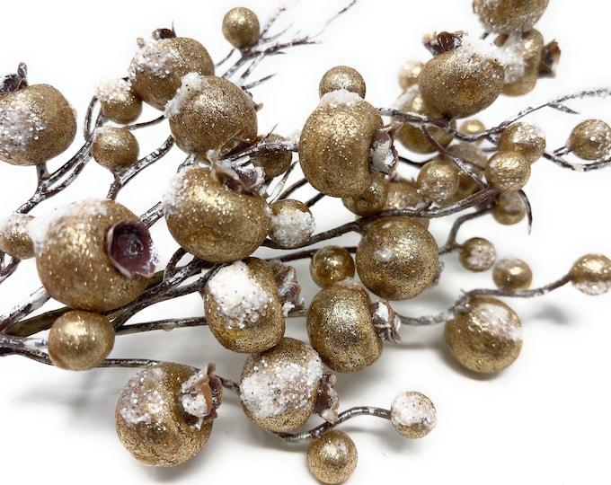 Champagne Crabapple Berry Spray with Icy Accents - 16"