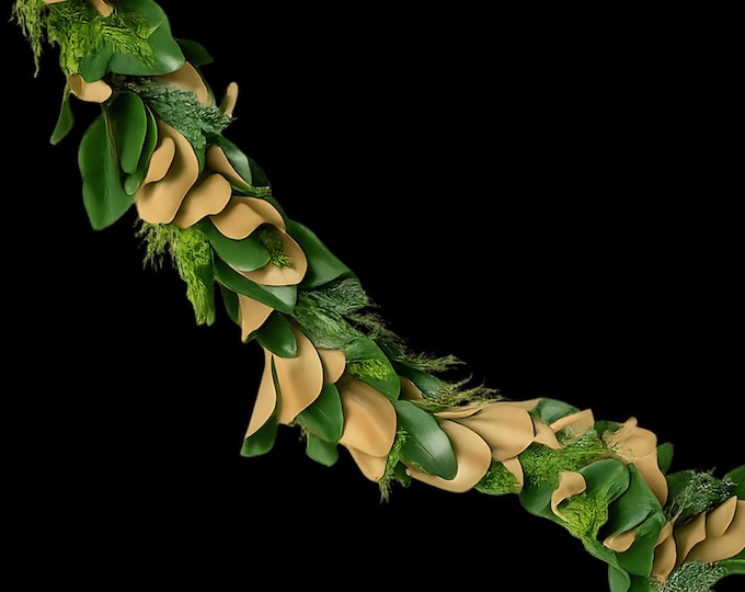 Magnolia Leaves & Cedar Christmas Winter Greenery Garland - 5 Feet