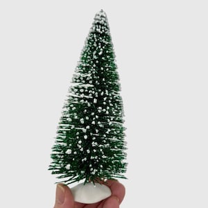 4" or 7" Miniature Bottlebrush Christmas Tree, Christmas Village Tree, Vintage Retro Inspired Christmas Decor