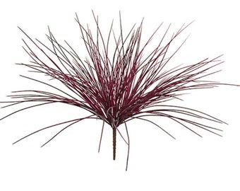 19&quot; Artificial/Faux Outdoor UV Onion Grass Plant with Stem, UV Foliage, Burgundy Outdoor Grass, Fall Grass, Outdoor Greenery, Floral Supply