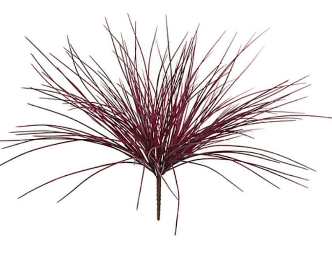 19" Artificial/Faux Outdoor UV Onion Grass Plant with Stem, UV Foliage, Burgundy Outdoor Grass, Fall Grass, Outdoor Greenery, Floral Supply