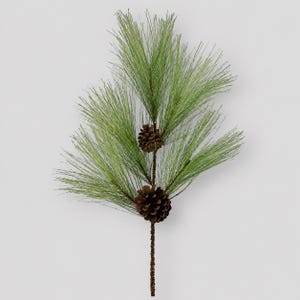 30" Christmas Stems, Faux Long Needle Pine Branches image 2