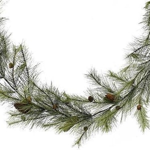 6 FT Christmas Pine Garland-Artificial Pine w/ Pinecones-Mantel/Stair/Wreath Garland-Christmas Decor-DIY Floral Supply