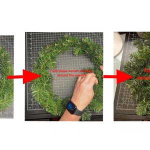Pine Wreath Form on Wire Frame Artificial Faux Undecorated DIY Ready to Decorate image 2